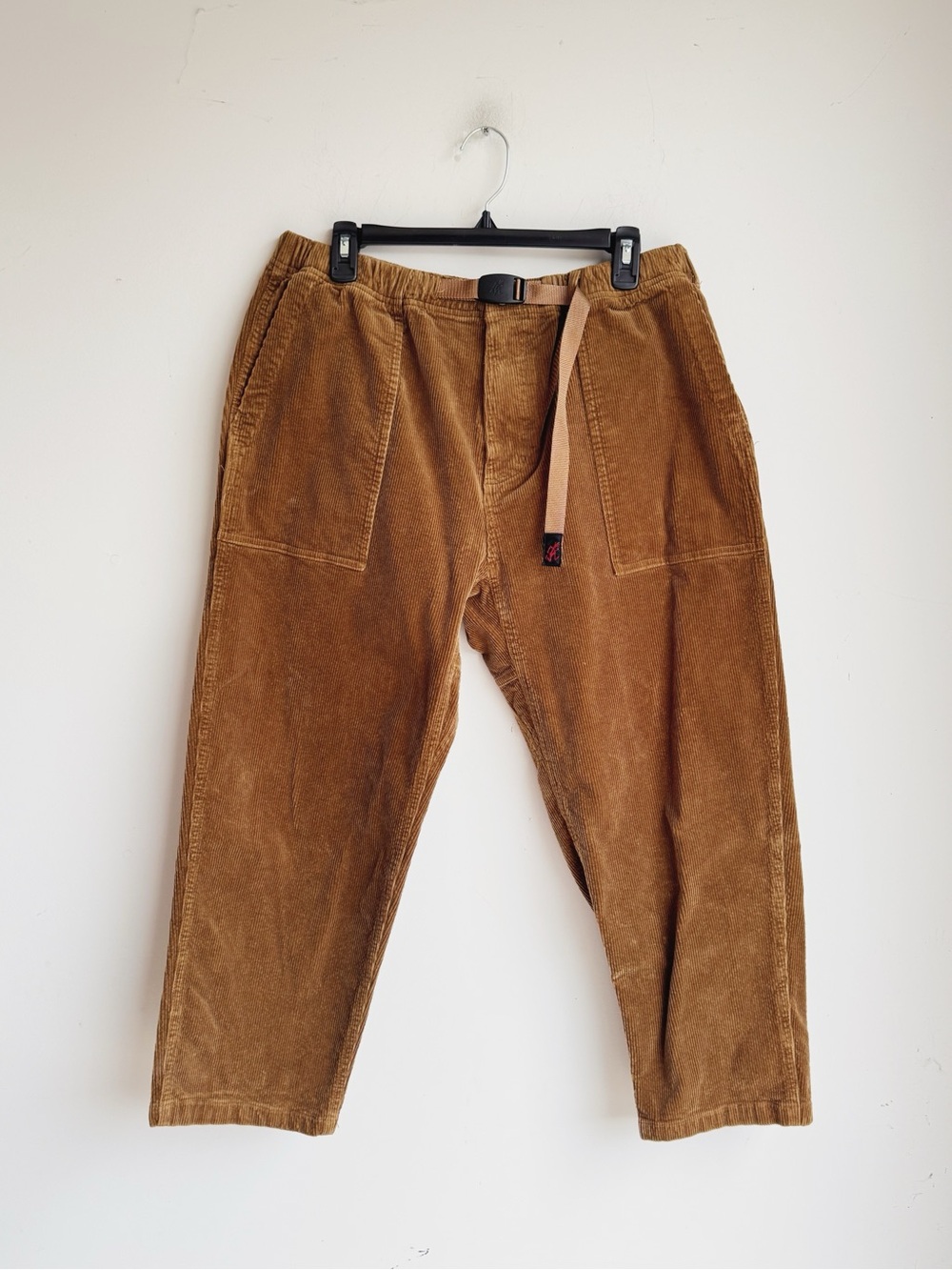 Gramicci Camel Brown Corduroy Climbing Pants Belted Tapered Utility Pants USA L